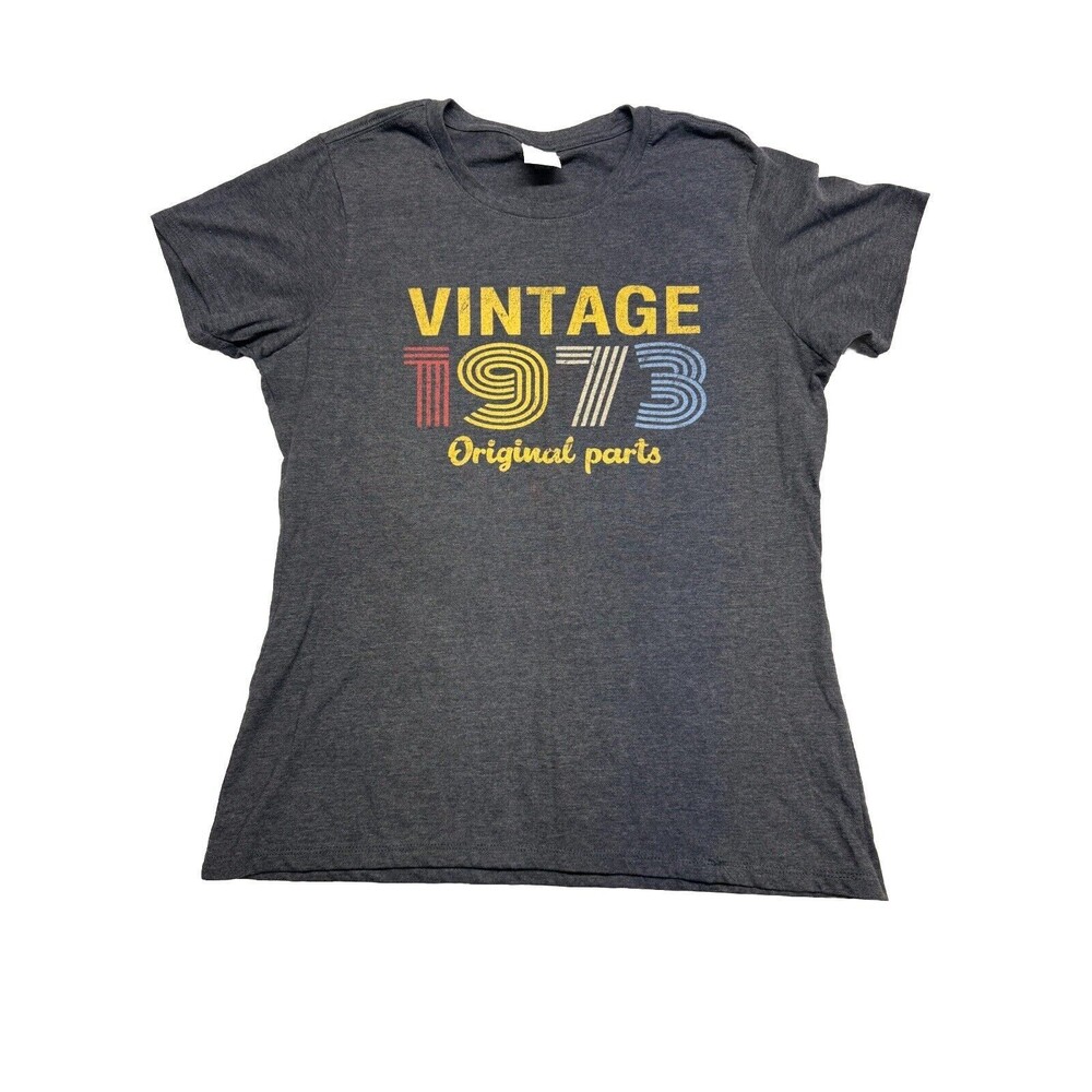 Classic 1973 Retro Vintage Women's Gray T-Shirt Size L